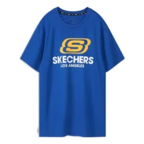 Skechers para hombre, manga corta, azul