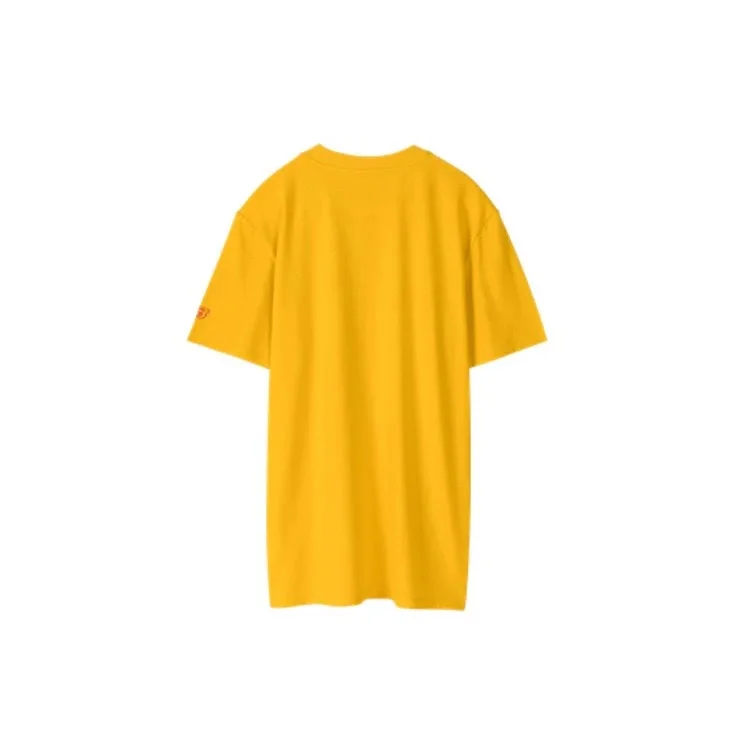 Skechers Sport para hombre con estampado de letras, manga corta, color dorado