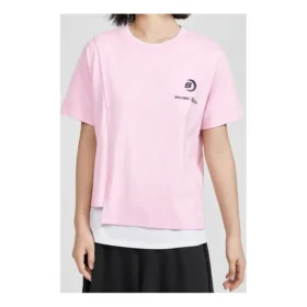 SS20 Camiseta de punto cruzado de manga corta rosa