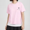 SS20 Camiseta de punto cruzado de manga corta rosa