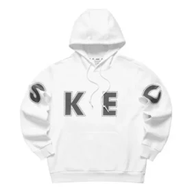 Sudadera con capucha casual con estampado «Blanco Negro»