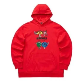 Sudadera con capucha forrada de felpa y estampado de dibujos animados «Rojo Gris Azul marino»