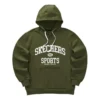Sudadera con capucha informal con letras impresas «Verde-Blanco»
