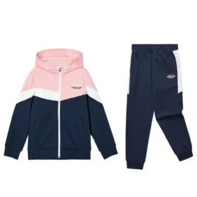 Sudadera con capucha SKX con puños elásticos de punto “Azul marino, rosa y blanco”