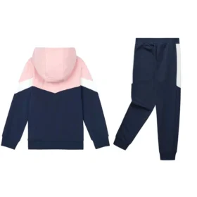 Sudadera con capucha SKX con puños elásticos de punto “Azul marino, rosa y blanco”