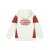 Sudadera con capucha y bloques de color «Blanco Rojo»