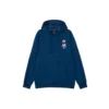 Sudadera con capucha y cordón con gráfico de dibujos animados «Azul marino, negro, blanco, gris»