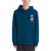 Sudadera con capucha y cordón con gráfico de dibujos animados «Azul marino, negro, blanco, gris»