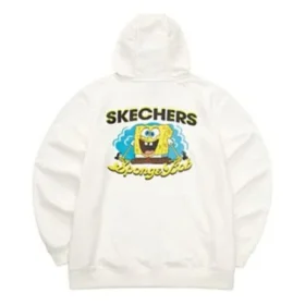 Sudadera con capucha y estampado de Skechers x Bob Esponja «Blanco, amarillo y negro»