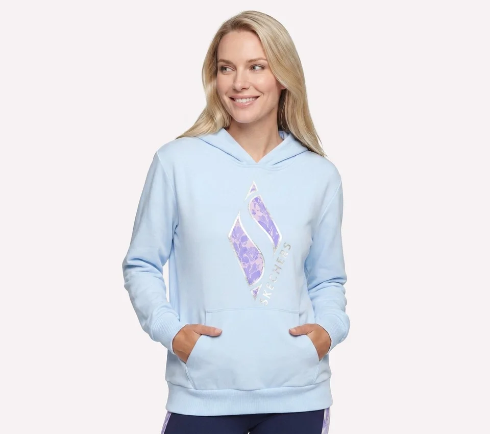 Sudadera con capucha y estampado floral de rombos Sudadera con capucha y estampado floral de rombos