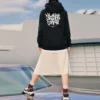 Sudadera con capucha y estampado «Negro Blanco»
