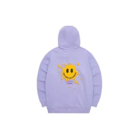 Sudadera con capucha y letras impresas de la serie Casual Colorida «Purple Yellow»
