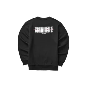 Sudadera con cuello redondo y estampado de la serie Casual Colorful «Black White»