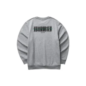Sudadera con cuello redondo y estampado de la serie Casual Colorful «Gris Negro»