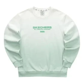 Sudadera con cuello redondo y letras degradadas «Green White»