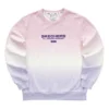 Sudadera con cuello redondo y letras degradadas «Purple Pink White»