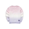 Sudadera con cuello redondo y letras degradadas «Purple Pink White»