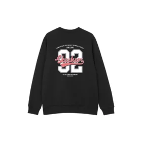 Sudadera con número impreso «Gris, negro y blanco»