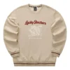 Sudadera de cuello redondo con gráfico de dragón de la serie CNY «Beige, negro y rojo»