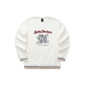 Sudadera de cuello redondo con gráfico de dragón de la serie CNY «Blanco, negro y rojo»