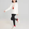 Sudadera de cuello redondo con gráfico de la serie CNY «Blanco Rojo»
