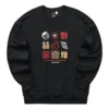 Sudadera de cuello redondo de punto estampado de la serie de Año Nuevo «Negro Rojo Amarillo»