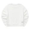 Sudadera de cuello redondo holgada de color liso «Blanca»
