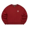 Sudadera de cuello redondo holgada de color liso «Burgundy»