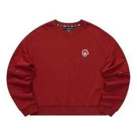 Sudadera de cuello redondo holgada de color liso «Burgundy» Sudadera de cuello redondo holgada de color liso «Burgundy»