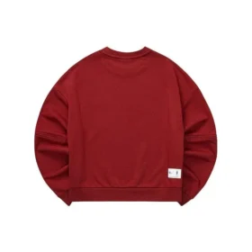 Sudadera de cuello redondo holgada de color liso «Burgundy» Sudadera de cuello redondo holgada de color liso «Burgundy»