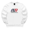 Sudadera de felpa con cuello redondo y logo «Blanco Rojo Azul»