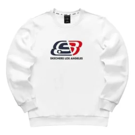 Sudadera de felpa con cuello redondo y logo «Blanco Rojo Azul»