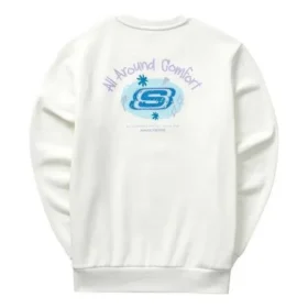 Sudadera de manga corta de la serie Casual Colorida «Blanco Verde»