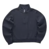 Sudadera deportiva informal de punto suelto con cuello redondo «Negro»