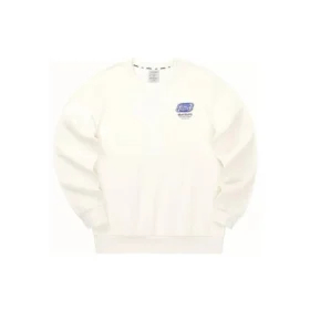 Sudadera informal de punto con cuello redondo y estampado de letras «Blanco»