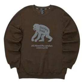 Suéter casual con gráfico «Brown Grey»