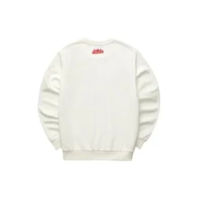 Suéter de cuello redondo con gráfico «Blanco, negro y rojo»