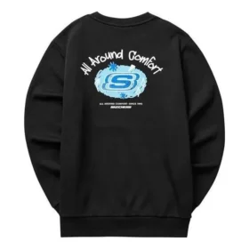 Suéter de cuello redondo con gráfico del logotipo «Negro Azul Blanco» Suéter de cuello redondo con gráfico del logotipo «Negro Azul Blanco»