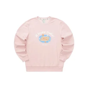 Suéter de cuello redondo con gráfico «Negro, blanco, rosa, azul, gris»