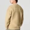 Suéter de cuello redondo con letras impresas «Beige»