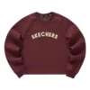Suéter de cuello redondo con logo impreso «Burgundy White»