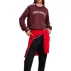 Suéter de cuello redondo con logo impreso «Burgundy White»