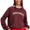 Suéter de cuello redondo con logo impreso «Burgundy White»