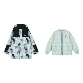 Traje con chaqueta con capucha y cremallera con estampado completo «Teal Black White»