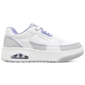 Uno Court – Zapatos de estilo Court «Blanco Gris Azul»