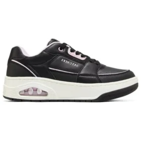 Uno Court – Zapatos de estilo Courted «Negro Rosa Blanco»