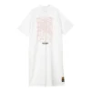Vestido casual con medio cierre y logo estampado «Blanco Rosa Negro»