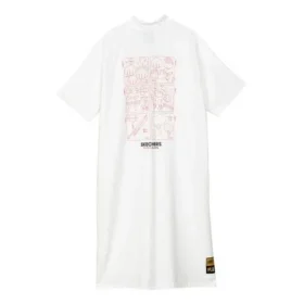 Vestido casual con medio cierre y logo estampado «Blanco Rosa Negro»