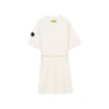 Vestido de manga corta con cordón en la cintura y gráfico del logotipo de la serie Stroll «Blanco Verde»