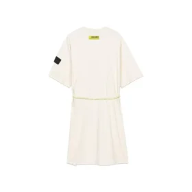 Vestido de manga corta con cordón en la cintura y gráfico del logotipo de la serie Stroll «Blanco Verde»